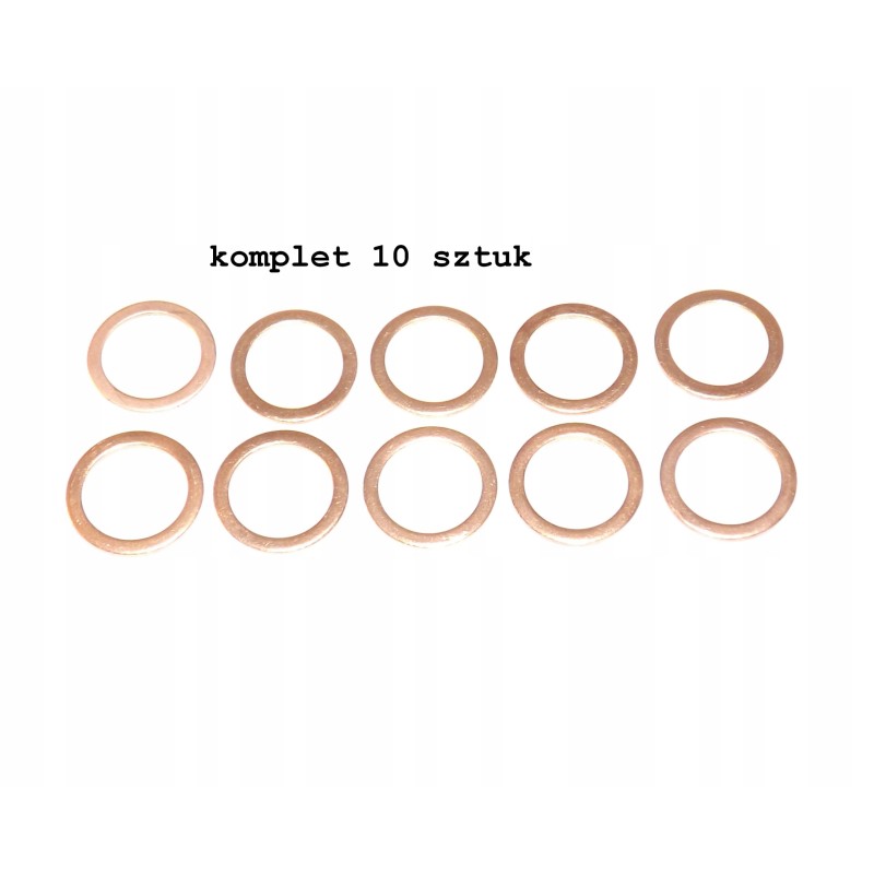 Copper fuel oil washer, diameter 18 mm, 10 pcs