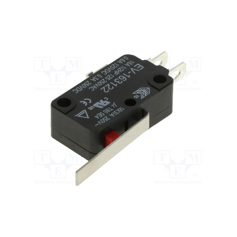 1 pcs x ECE - EV163122 - Microswitch SNAP ACTION, 16A/250VAC, 0.6A/125VDC, with lever