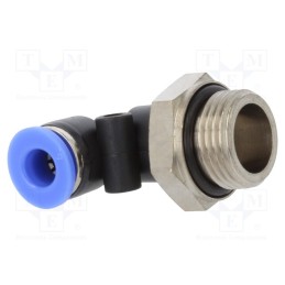 1 pcs x PNEUMAT-125.038-6 - Push-in fitting, angled, -0.95÷15bar, PBT, Thread: G 3/8', 0÷60°C