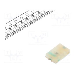 1 pcs x BROADCOM (AVAGO) - HSMC-C177 - LED, SMD, 0805, red, 28.5÷90mcd, 2x1.25x0.4mm, 130°, 1.9÷2.4V, 20mA