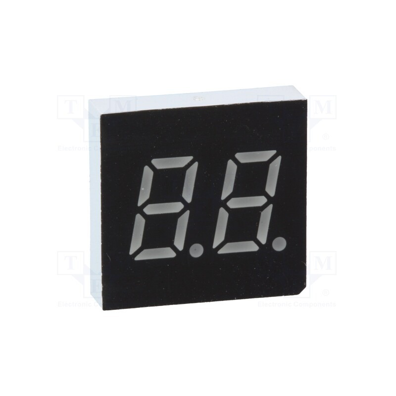 1 pcs x WENRUN - LDD030AUE-103-01 - Display: LED, 7-segment, 7.62mm, 0.3', No.char: 2, red, 4mcd, cathode