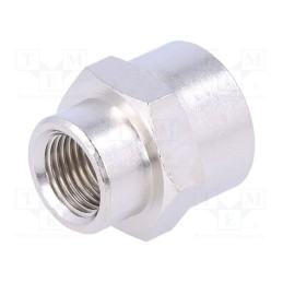 2 pcs x PNEUMAT-3010 1/8-1/4 - Muff, reductive, nickel plated brass, Input thread: G 1/8'