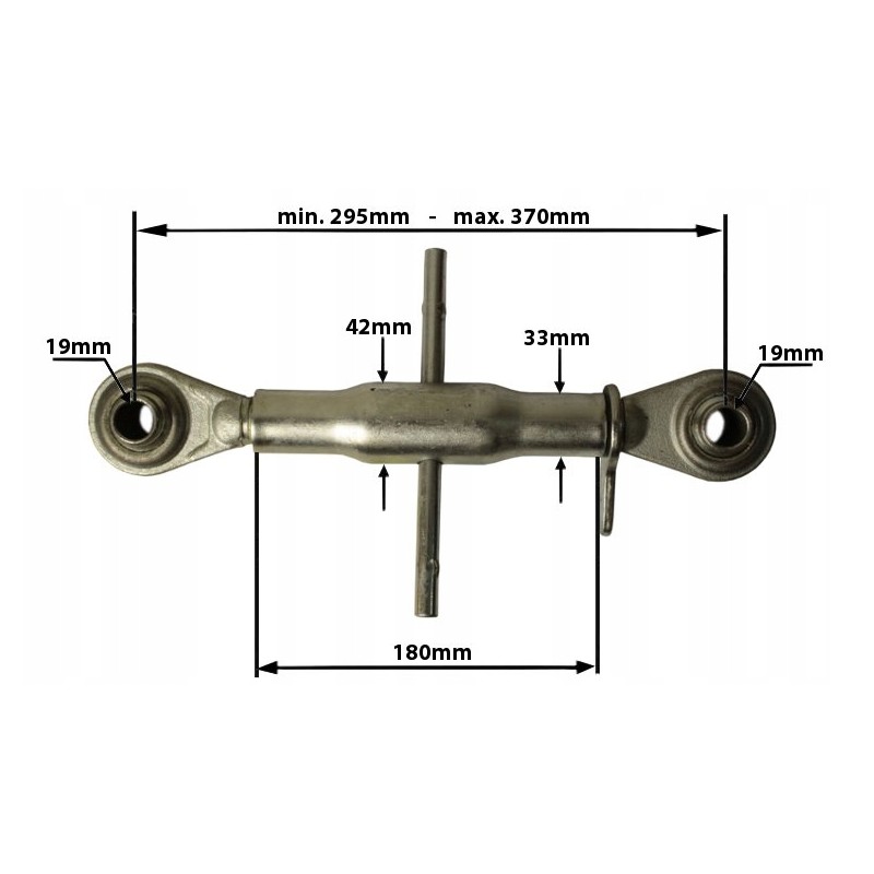 Central upper connector 295 370mm 19x19mm category 1