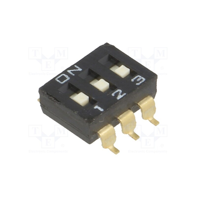 1 pcs x OMRON OCB - A6S-3102-H - Switch: DIP-SWITCH, Poles number: 3, ON-OFF, 0.025A/24VDC, Pos: 2