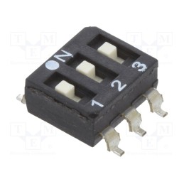 1 pcs x ECE - ESD103LTZ - Switch: DIP-SWITCH, Poles number: 3, OFF-ON, 0.025A/24VDC, Pos: 2