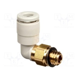 1 pcs x SMC-KQ2L04-M6A - Push-in fitting, threaded,angled 90°, -1÷10bar, Thread: M6