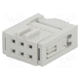 2 pcs x Amphenol Communications Solutions - 71600-006LF - Plug, IDC, female, PIN: 6, with cable clamp, IDC, for ribbon cable