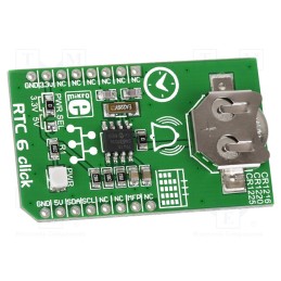 1 pcs x MIKROE - RTC6 CLICK - Click board, RTC, I2C, MCP79410, prototype board, 3.3VDC,5VDC