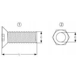 Bolt and nut securing the tine to the Volvo JCB blade