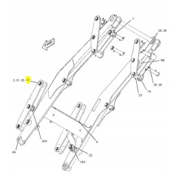 Pin in front of the arm of the Cat Backhoe Loader CVA