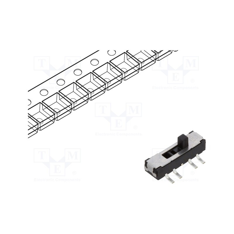 1 pcs x C&K - JS203011SCQN - Switch: slide, Pos: 3, DP3T, 0.3A/6VDC, ON-ON-ON, SMT, -40÷85°C, JS