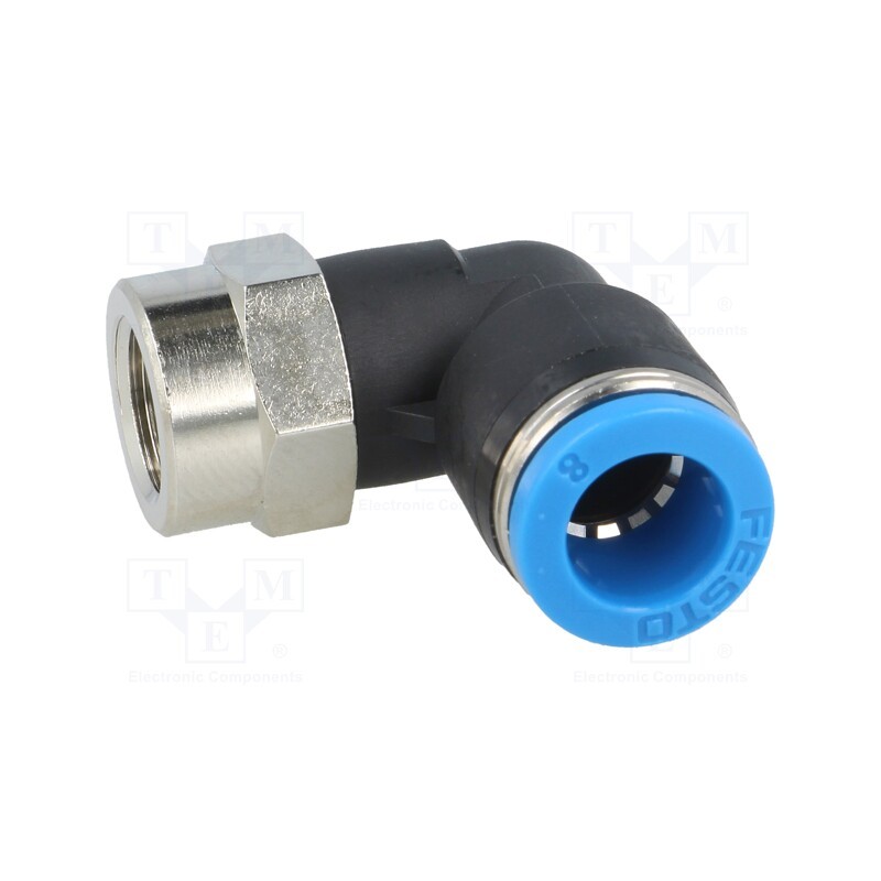 1 pcs x FESTO-153276 - Push-in fitting, threaded,angled 90°, -0.95÷6bar, Thread: G 1/8'