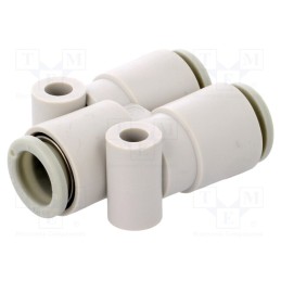 1 pcs x SMC-KQ2U08-00A - Tee fitting, plug-in, -1÷10bar, polypropylene, -5÷60°C