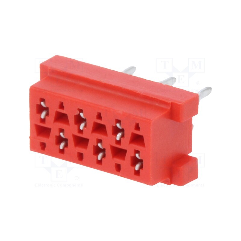 2 pcs x TE Connectivity - 215079-6 - Micro-MaTch, socket, female, PIN: 6, THT, on PCBs, Layout: 2x3