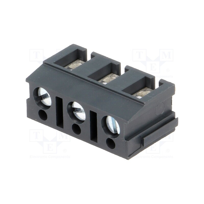 2 pcs x PTR MESSTECHNIK - AK110/3DS-7,5-V/GRAU - PCB terminal block, angled 90°, 7.5mm, ways: 3, on PCBs, 2.5mm2