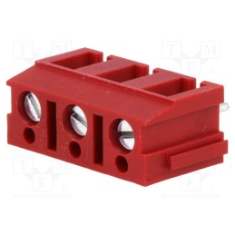 2 pcs x PTR MESSTECHNIK - AK110/3DS-7,5-V/ROT - PCB terminal block, angled 90°, 7.5mm, ways: 3, on PCBs, 2.5mm2