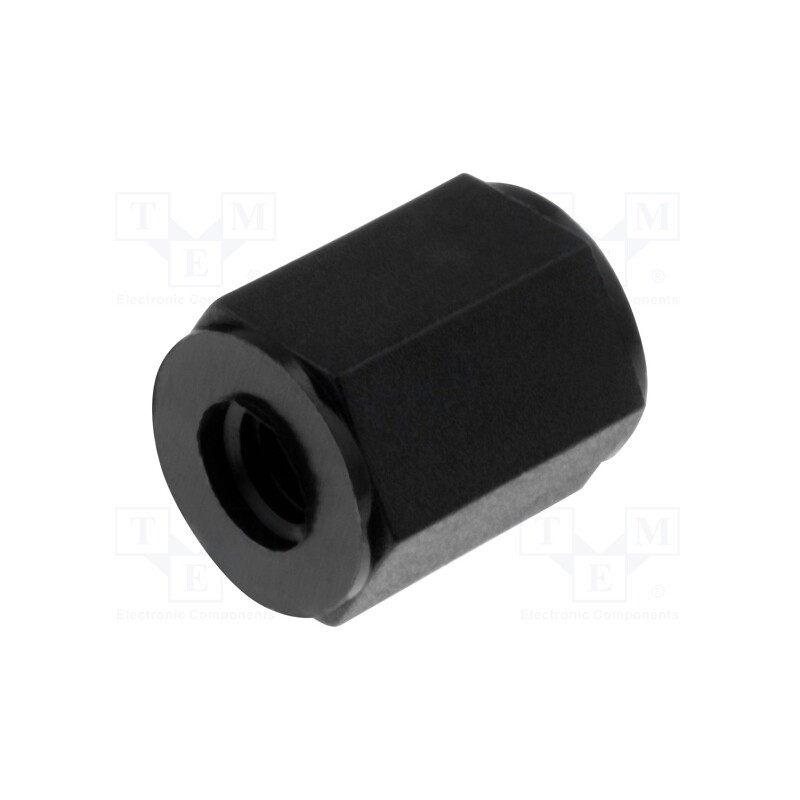 10 pcs x DREMEC - 187X12 - Screwed spacer sleeve, hexagonal, polyamide, M4, L: 12mm, black