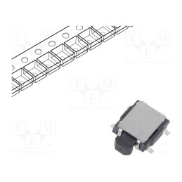 1 pcs x E-SWITCH - TL3901AGQF180 - Microswitch TACT, SPST, Pos: 2, 0.05A/12VDC, SMD, none, 1.77N, black