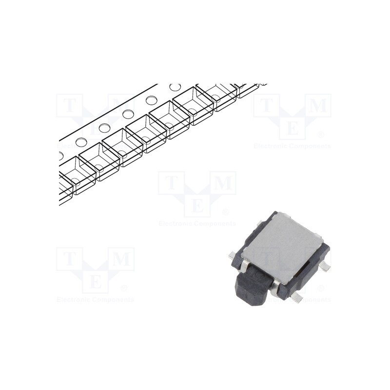 1 pcs x E-SWITCH - TL3901AGQF180 - Microswitch TACT, SPST, Pos: 2, 0.05A/12VDC, SMD, none, 1.77N, black