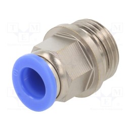 1 pcs x PNEUMAT-122.012-10 - Push-in fitting, straight, -0.95÷15bar, nickel plated brass