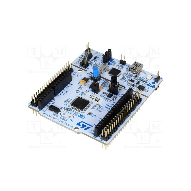 1 pcs x STMicroelectronics - NUCLEO-F072RB - Dev.kit: STM32, STM32F072RBT6, Add-on connectors: 2, base board