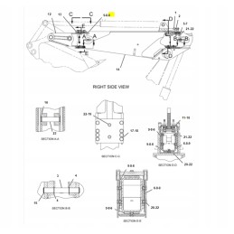 Slide of the arm extension of the Cat Backhoe Loader 15 2 mm