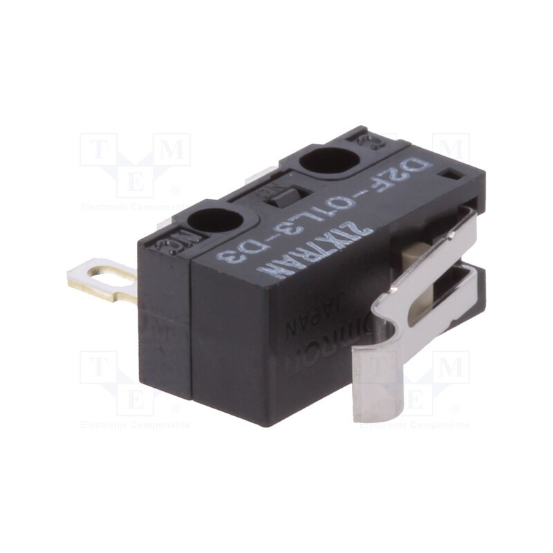 1 pcs x OMRON OCB - D2F-01L3-D3 - Microswitch SNAP ACTION, 1A/125VAC, 0.1A/30VDC, SPDT, ON-(ON)