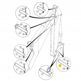 Rear bucket pin jcb backhoe loader cva