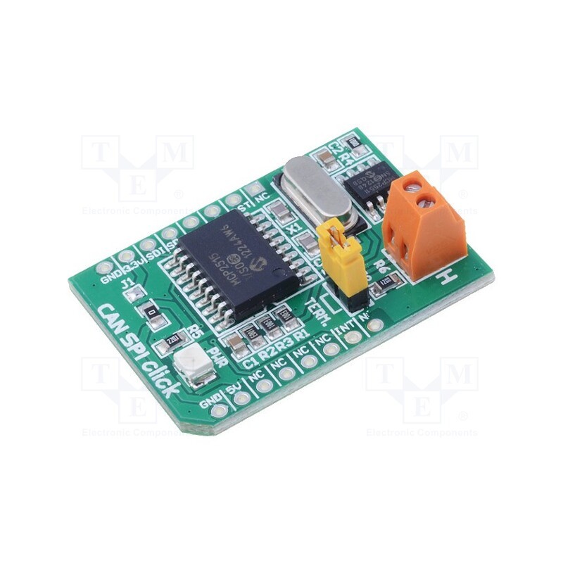 1 pcs x MIKROE - CAN-SPI CLICK 5V - Click board, converter, CAN,SPI, MCP2551, prototype board, 5VDC