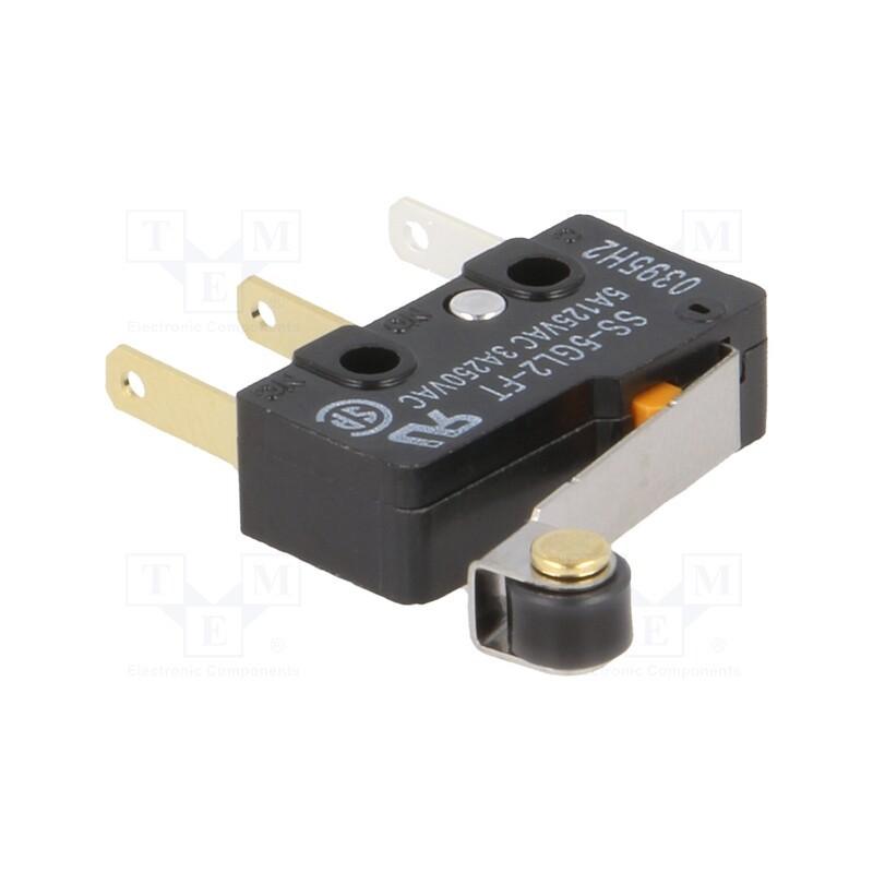 1 pcs x OMRON OCB - SS-5GL2-FT - Microswitch SNAP ACTION, 5A/250VAC, with lever (with roller)