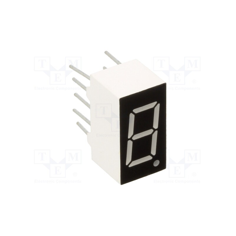 1 pcs x OPTOSUPPLY - OSL10361-LRA - Display: LED, 7-segment, 9.2mm, 0.36', No.char: 1, red, 100mcd