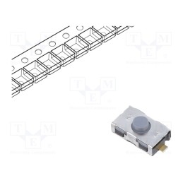 1 pcs x C&K - KSR223GNC LFG - Microswitch TACT, SPST-NC, Pos: 2, 0.01A/32VDC, SMT, 2N, 2.5mm, IP40