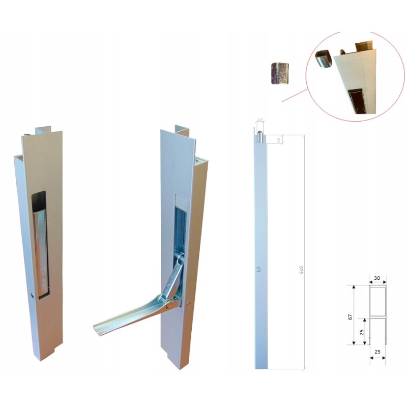 H600 aluminum side vertical lock, plz handles