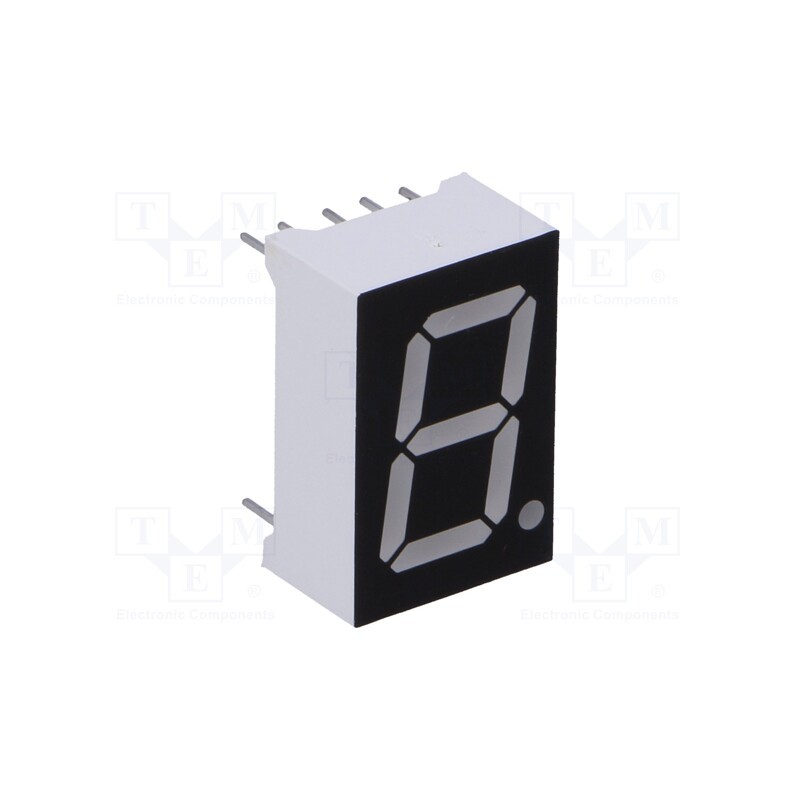 1 pcs x OPTO Plus LED - OPD-S5621LR-BW - Display: LED, 7-segment, 14.2mm, 0.56', No.char: 1, red, 35mcd