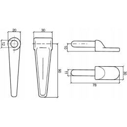 8x complete trailer side hinge, diameter 11