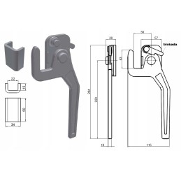 Clip lock for the side of the Kiper tipper type Meiller ZZ