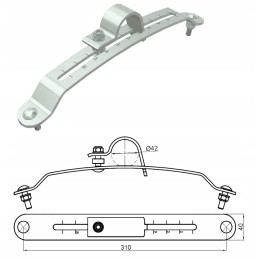 Fender mounting bracket fi 42, set with screws
