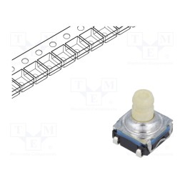 2 pcs x C&K - KSC921J LFS - Microswitch TACT, SPST-NO, Pos: 2, 0.05A/32VDC, SMT, none, 7.7mm