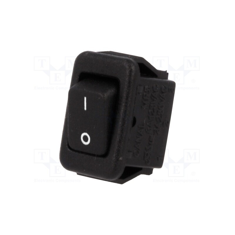 1 pcs x CANAL ELECTRONIC - MR5-110-F5-BBW-2 - ROCKER, SPST, Pos: 2, ON-OFF, 3A/250VAC, black, none, 20mΩ, UL94V-2