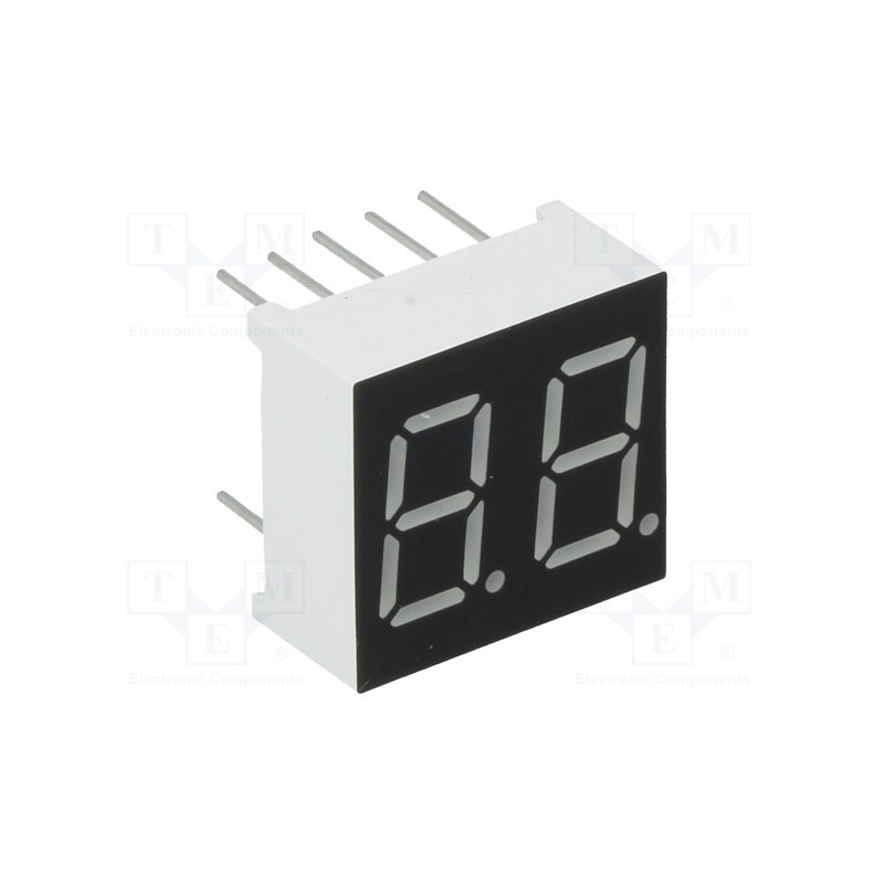 1 pcs x LUCKYLIGHT - KW2-361ASB - Display: LED, 7-segment, 9.2mm, 0.36', No.char: 2, red, 1÷1.8mcd