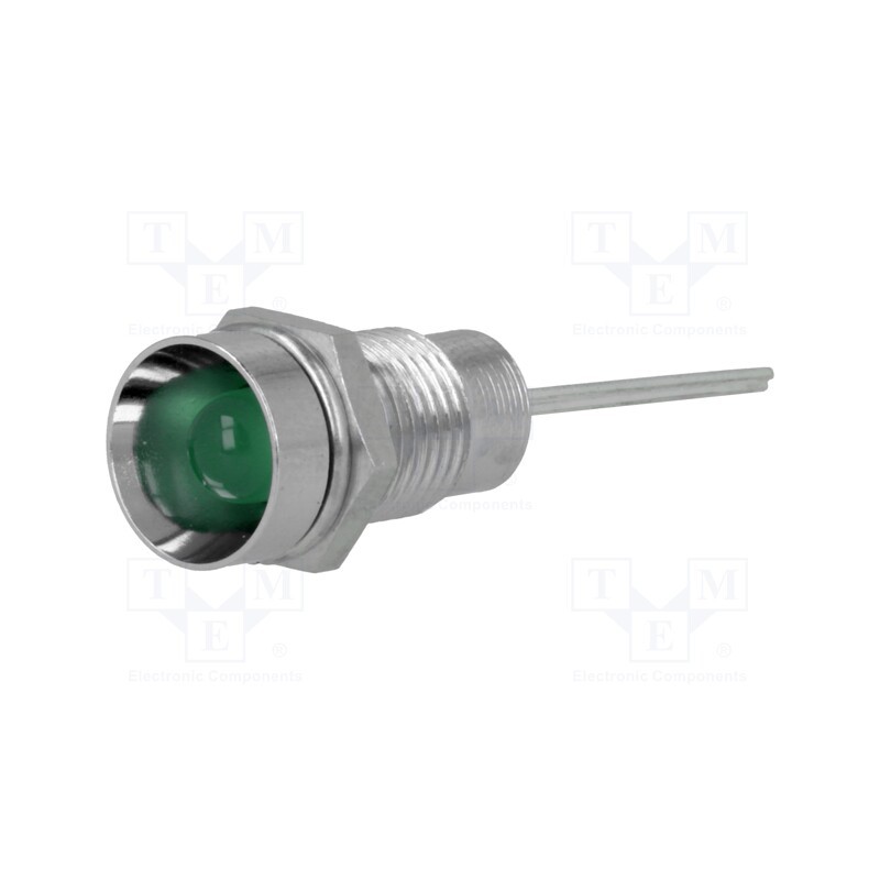1 pcs x SIGNAL-CONSTRUCT - SMZS082 - Indicator: LED, recessed, green, Ø8.2mm, IP40, for PCB, brass