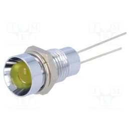 1 pcs x SIGNAL-CONSTRUCT - SMZS081 - Indicator: LED, recessed, yellow, Ø8.2mm, IP40, for PCB, brass