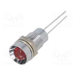 1 pcs x SIGNAL-CONSTRUCT - SMZS080 - Indicator: LED, recessed, red, Ø8.2mm, IP40, for PCB, brass
