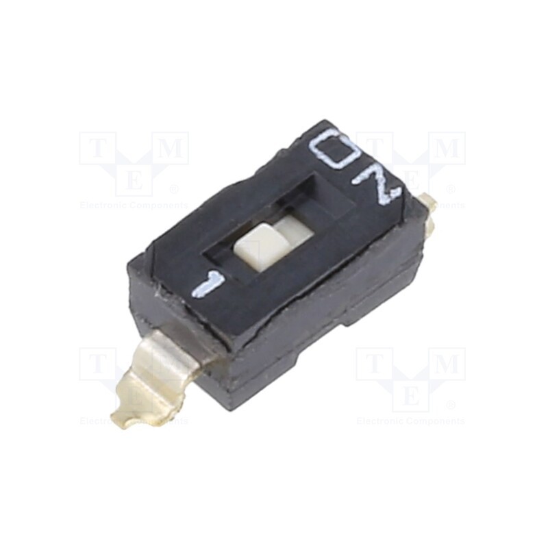 1 pcs x E-SWITCH - KAE01SGGT - Switch: DIP-SWITCH, 0.1A/50VDC, Pos: 2, -20÷85°C, SMT, 50mΩ, 9.81N