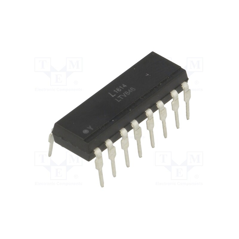 1 pcs x LITEON - LTV-846 - Optocoupler, THT, Ch: 4, OUT: transistor, Uinsul: 5kV, Uce: 80V, DIP16