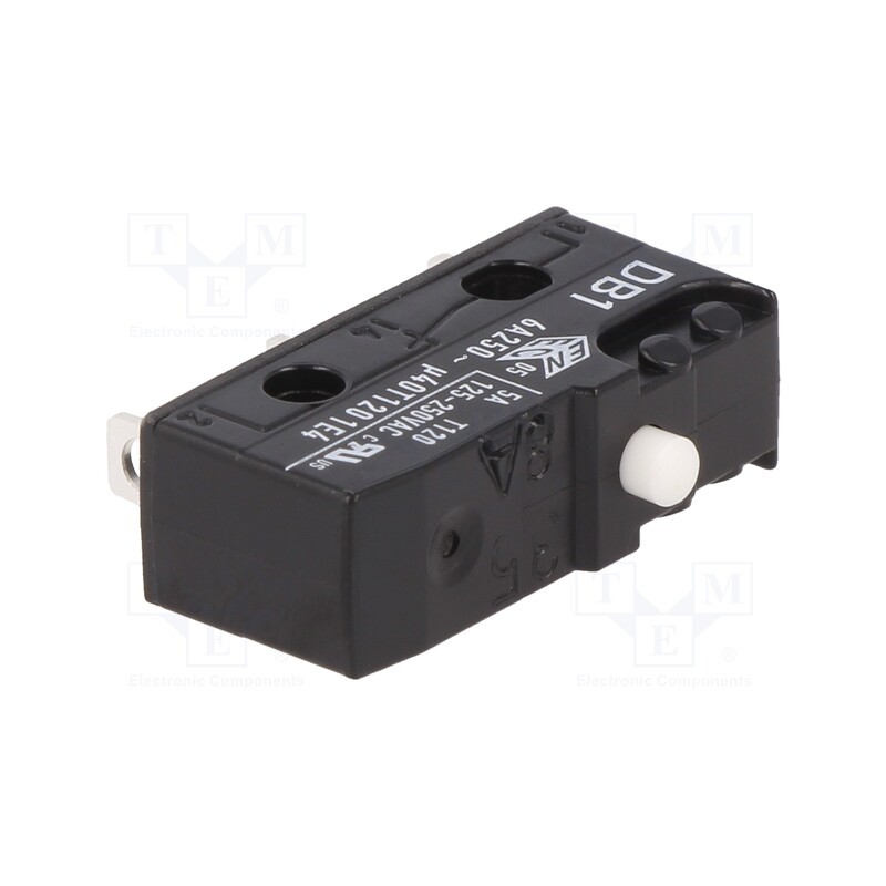1 pcs x ZF - DB1C-A1AA - Microswitch SNAP ACTION, 6A/250VAC, 0.1A/80VDC, without lever