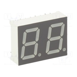 1 pcs x LUCKYLIGHT - KW2-56GCVA - Display: LED, 7-segment, 14.2mm, 0.56', No.char: 2, red, 40÷80mcd