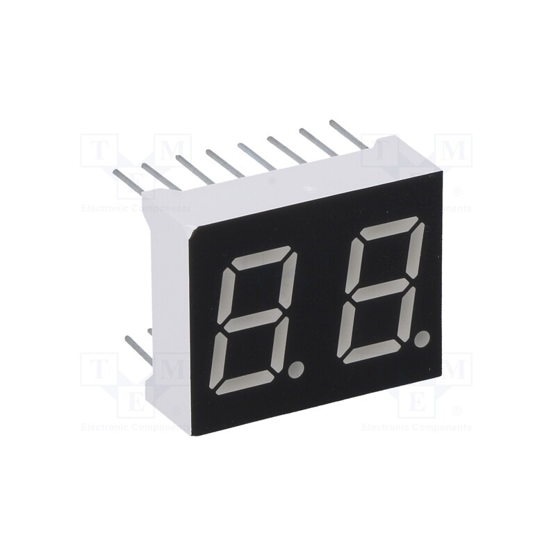 1 pcs x WENRUN - LDD040BUE-101A-03 - Display: LED, 7-segment, 10.16mm, 0.4', No.char: 2, red, 6.5mcd