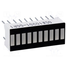 1 pcs x OPTOSUPPLY - OSX10201-GGR1 - Display: LED, bargraph, green (7x) / red (3x), 25.5x10.2x7.9mm