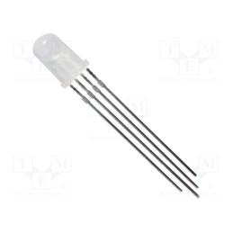 1 pcs x NTE Electronics - NTE30156 - LED, 5mm, RGB, 60°, Front: convex, 1.8÷2.2V, No.of term: 4